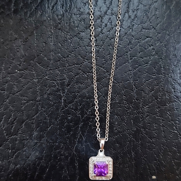 🟣Amethyst Purple stone Silver Costume Jewelry - Picture 3 of 3